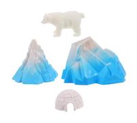 BESPORTBLE 4pcs Miniature Model with Realistic Polar Animal Figurines Detailed Snowy Landscape Decorations for Dollhouse Cake Topper and Educational Play for Boys