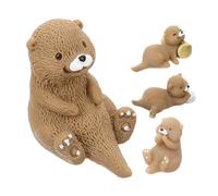 BESPORTBLE 4pcs Miniature Otter Figurines Resin Otter Dolls for Cake Toppers Fairy Garden Decor and DIY Micro Landscape Projects Great Student and Creative Classroom Decorations