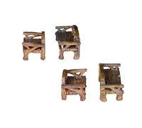 BESPORTBLE 4Pcs Miniature Resin Chair Stylish Landscape Bench Decor for Dollhouse Plant Accessories for Succulent and Bonsai Display Mixed Styles