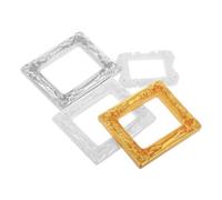 BESPORTBLE 4pcs Miniature Resin Photo Frames for Dollhouse Decoration Retro Vintage Small Rectangular Frames in White Gold and Silver Detailed Craft Accessories for Wall Art and Mini Scenes