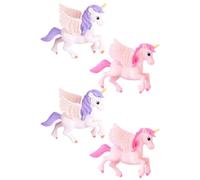 BESPORTBLE 4pcs Miniature Unicorn Statue Pvc Delicate Desktop Decoration