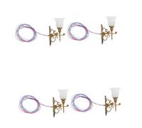BESPORTBLE 4pcs Miniature Wall Lamp Models Warm Light for Dollhouses Garden Decor Realistic Street Lamp Model for Miniature Scenes Sand Table Accessories
