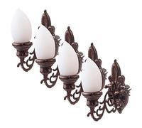 BESPORTBLE 4pcs Miniature Wall Lamp Sand Table Materials Safe and Wear Resistant DIY Accessory for Dollhouse Lighting Romantic Decor for Miniature Houses and Scenes Antique Finish with White