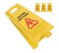 BESPORTBLE 4pcs Miniature Warning Signs Set for Dollhouses Realistic Yellow Plastic Caution Wet Floor Safety Notices Fairy Garden Accessories Compact and Portable Model House Decor