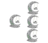 BESPORTBLE 4pcs Moon Shape Dog Memorial Stone Pet Headstone for Garden Decoration Heartfelt Tribute for Pet Loss Outdoor Memorial for Dogs