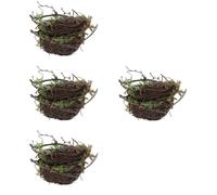 BESPORTBLE 4pcs Outdoor Rattan Bird Nest Decor Natural Style Fake Nest Ornament for and Lightweight Artificial for Scene Layout and Easter Supplies