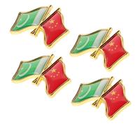 BESPORTBLE 4pcs Pakistan China Friendship Metal Flag Lapel Pins Patriotic Brooches Badge Accessories for Shirts Jackets Bags Memorial Day Celebration