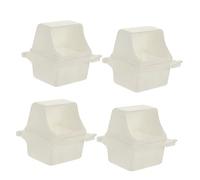BESPORTBLE 4pcs Parrot Feeder Mouche Bird Cage Chicken Feeder Small Bird Slot Feeder Automatic Bird Waterer Feeder Cockatiel Cage Food Bowl Aviary Chicken Coop Bird Water Feeder Plastic White