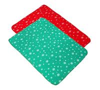 BESPORTBLE 4pcs Pet Heating Pad Christmas Cat Dog Bed Mats Padded Fleece Pet Sleeping Mat Soft Touch Blanket for Camping Travel