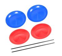BESPORTBLE 4pcs Plastic Juggling Plates with Sticks Skill Juggling for Circus Performances Indoor Outdoor Entertainment Engaging Carnival Props Red Blue for Beginners Experts
