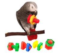 BESPORTBLE 4Pcs Plastic Parrot Chewing Screw Shape for Medium Large Birds Cage Bite Pet Iq Training for Cockatiels Parakeets and Parrots Random Color