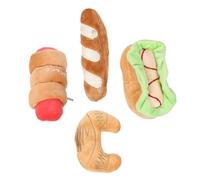 BESPORTBLE 4Pcs Plush Dog and Cat Chew Squeaky Food Shape Design for Interactive Play Molar Training Easy to Clean Pet Plush for Dogs and Cats