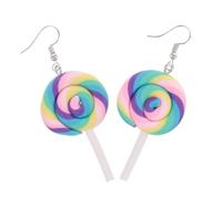 BESPORTBLE 4pcs Polymer Clay Lollipop Earrings for Women, Creative Soft Clay Ear Decorations, Lightweight Fashionable Jewelry Set Suitable for Daily Wear and