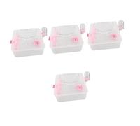 BESPORTBLE 4pcs Portable Outdoor Hamster Carrier Sturdy Transparent Small Animal Travel Case for Mice and Guinea Pigs Convenient Pet Transport Box Feeding Accessories for Safe Travel