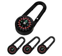 BESPORTBLE 4pcs Portable Pocket Compass Keychain with Heavy Duty Carabiner Wear Resistant Accurate Navigation Tool for Camping Mountaineering Hiking and Emergency Preparedness