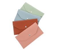 BESPORTBLE 4pcs Pu Leather Cash Envelope Wallet for Men and Women, Compact RFID Organizer with Stylish Design, for Shopping and Daily Carrying, Small Money Pouch and Coin Purse