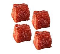 BESPORTBLE 4Pcs Realistic Artificial Diced Beef Cubes Model for Food Photography Party Decoration and Sketch Practice Highly Simulated Fake Meat Prop for Display