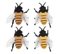 BESPORTBLE 4pcs Realistic Dancing Bee Manual Windup Figurines Lifelike Insect Models Sensory Bugs for Adults Party Pranks Stress Relief Portable Entertainment