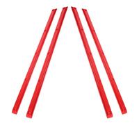 BESPORTBLE 4Pcs Red Plastic Skateboard Deck Rail Protectors with Rib Bones Skateboard Skid Plates Spare Parts Kit for Fingerboard Rails 14.34X0.71X0.28In