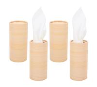 BESPORTBLE 4pcs Refillable Tissue Tubes for Car Cup Holders Soft Skin-friendly Facial Tissues Portable Cylinder Box for Travel Office Home Car Essentials