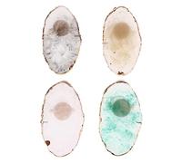 BESPORTBLE 4pcs Resin Marble Nail Art Palettes Nail Color Mixing Tray for DIY Gel Pigment Blending and Finished Plates
