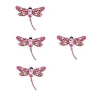 BESPORTBLE 4pcs Rhinestone Dragonfly Brooch Pin Clothes Jewelry for Dresses Scarves Lapels Elegant Design for Formal Casual Attire Lightweight Easy to Attach