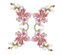 BESPORTBLE 4Pcs Rhinestone Flower Brooch Pin for Women Elegant Alloy Floral Lapel Pins Decorative Pearl Brooches for Bridal Wedding and Formal Wear