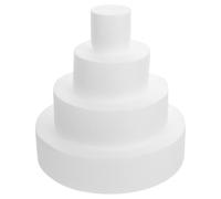 BESPORTBLE 4pcs Round Foam Cake Models Set 50mm Thickness Diameter 50mm 100mm 150mm 200mm Fake Cake Bakery Decor Baking Practice Tool for Party