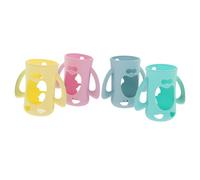 BESPORTBLE 4pcs Silicone Baby Milk Bottle Covers Protective and Decorative Assorted Colour Bottle Protectors Lovely Design Suitable for Feeding Time Random Color