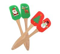 BESPORTBLE 4Pcs Silicone Cake Spatulas Set, Kitchen Butter Scraper and Cream Scraper for Baking, Assorted Colors, Cake Decorating Tool for Christmas and Baking Utensils