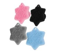 BESPORTBLE 4pcs Silicone Face Scrubber Manual Facial Cleansing Brush Soft Bristles for Deep Pore Cleaning Gentle Exfoliation Portable for Women Men