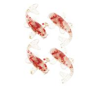 BESPORTBLE 4pcs Small Crystal Koi Fish Figurines Decorative Fish Tank Ornaments with White Crystal Red Glass Gold Foil Miniature Tabletop Carp for Home Office Zen