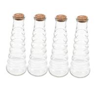 BESPORTBLE 4pcs Small Glass Wishing Bottles with Stoppers Drift Sealing Jars for DIY Crafts Photo Props Multi-functional Transparent Containers with Cork for
