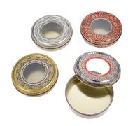 BESPORTBLE 4pcs Small Saffron Canisters Set 9x2cm Round Flat Bottom Metal Storage Boxes with Lids for Home Spice Organization, Mixed Colors