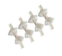 BESPORTBLE 4pcs Soft Elastic Bow Headbands for Ivory White Newborn Hair Accessories Comfortable Stretchy Fit with Charming Bows for Boy Girl and Everyday Wear