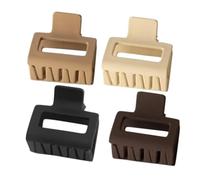 BESPORTBLE 4pcs Square Matte Resin Hair Claw Clips for Thick Hair Strong Durable Plastic Jaw Clips for Dark Light