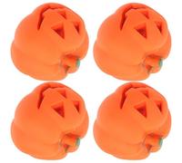 BESPORTBLE 4pcs Squeaky Pumpkin Dog Chew for Small Dogs Made of Soft Plastic, Sturdy Bite Preventing Biting, for Halloween and Puppy Teething Training