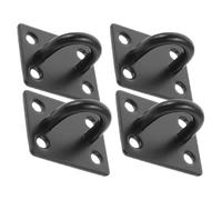 BESPORTBLE 4pcs Stainless Steel Ceiling Hooks U-Shape Eye Plate Heavy Duty Wall Mount Hardware for Indoor Outdoor Hanging Black