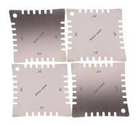 BESPORTBLE 4pcs Stainless Steel Guitar Radius Gauge Set Precision Fretboard Arc Ruler with Teeth for Bass and Acoustic Guitar Measurement Silver for String Action and Fretboard Setup
