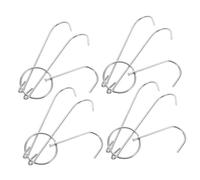 BESPORTBLE 4pcs Stainless Steel Meat Hooks for Butchering and BBQ Hanging Heavy Duty Grill Hooks for Smoking Drying and Cooking Meat with Space-Saving Design for Kitchen Organization