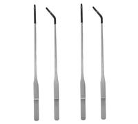 BESPORTBLE 4PCS Stainless Steel Reptile Feeding Tongs for Aquarium and Cage Use Straight and Curved Tweezers for Precise Food Placement Durable Animal Feeding Tools for Bearded Dragon and