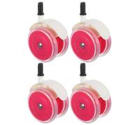 BESPORTBLE 4PCS Stroller Wheels Replacement Set, Silent Wear-Resistant Swivel Casters Detachable Stem, Pink, Suitable for Strollers and Walkers