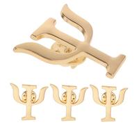 BESPORTBLE 4Pcs Stylish Letter Brooch Pins for Psychologists Elegant Alloy Lapel Badges Versatile Clothing Accessories for Office School Travel Thoughtful Mental Health