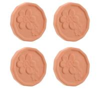 BESPORTBLE 4pcs Terracotta Bread Basket Warmer Set Round Shape Insulation Stones, Clay Pastry and Tortilla Food Warmer for Kitchen and Party Table Use