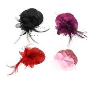 BESPORTBLE 4pcs Top Hat Hairpin Fascinator Hair Clip Elegant Vintage Style Billycock for Lady Wedding Party Hair Accessories