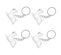 BESPORTBLE 4pcs Transparent Pet Hair Memorial Keepsake Keychains Secure Hair Storage Box Bag Charms for Dogs Elegant Container Preserving Cherished Memories and Emotional Connection