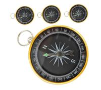 BESPORTBLE 4Pcs Vintage Keychain Compass Durable Mini Compass with Key Ring for Camping Hiking and Outdoor Survival Multifunctional Navigation Tool