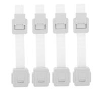 BESPORTBLE 4pcs White Safety Cabinet Locks for Cupboards Self-Adhesive No-Drill Latches for Kitchen Bathroom Dresser Multipurpose Protection
