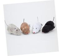 BESPORTBLE 4Pcs Wind-up Plush Mouse for Spring Design Interactive Clockwork to Coordination and Imagination Educational gift for for for for for for with Random Colors Random Color