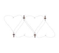 BESPORTBLE 4pcs Wood Cross Necklace Vintage Religious Pendant with Adjustable Cord Design for Men Women Unique Bible Verse Jewelry Party Favor